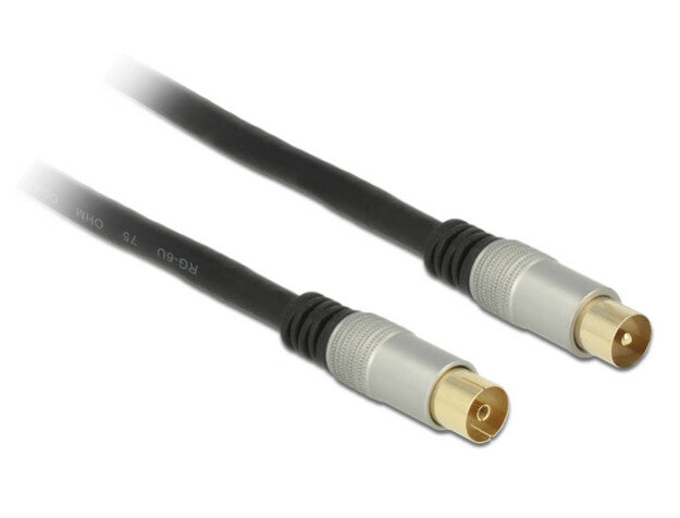DeLOCK 88946 koaxial kabel RG-6/U 2 m IEC Sort