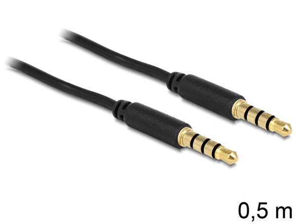 DeLOCK 3.5mm - 3.5mm, 0.5m lydkabel 0,5 m Sort
