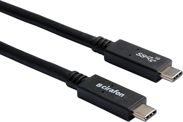 Cirafon USB3.1 CM-CM 05 USB-kabel USB 3.2 Gen 1 (3.1 Gen 1) 0,5 m USB C 100 W Sort