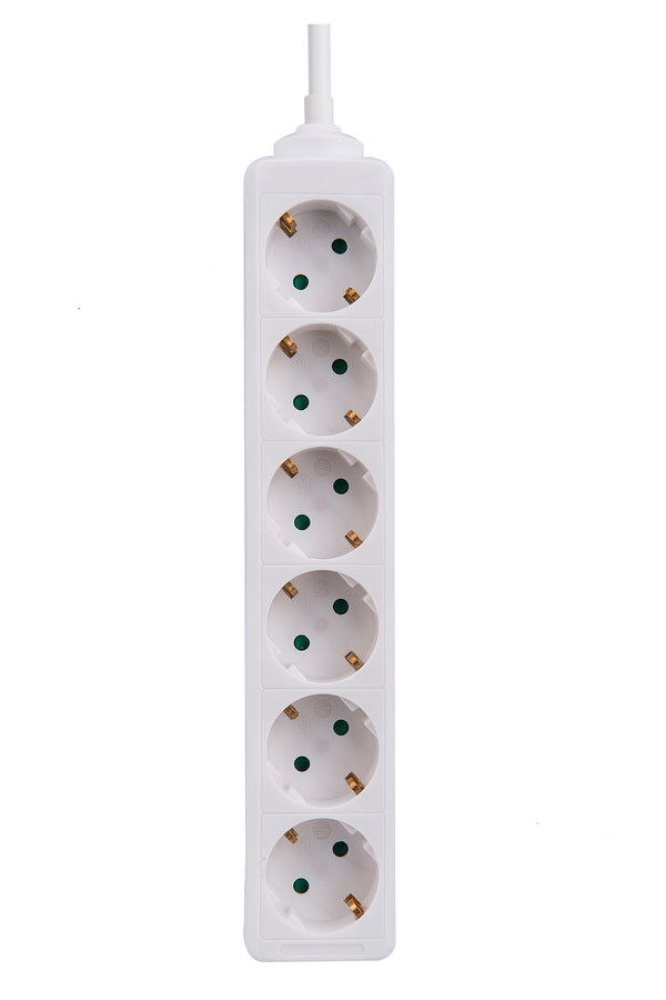 Prokord D-KF-B-06A-1.5-W stikdåse 1,5 m 6 AC stikkontakt(er) Indendørs Hvid