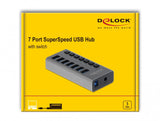 DeLOCK 63669 interface hub USB 3.2 Gen 1 (3.1 Gen 1) Type-B 5000 Mbit/s Grå