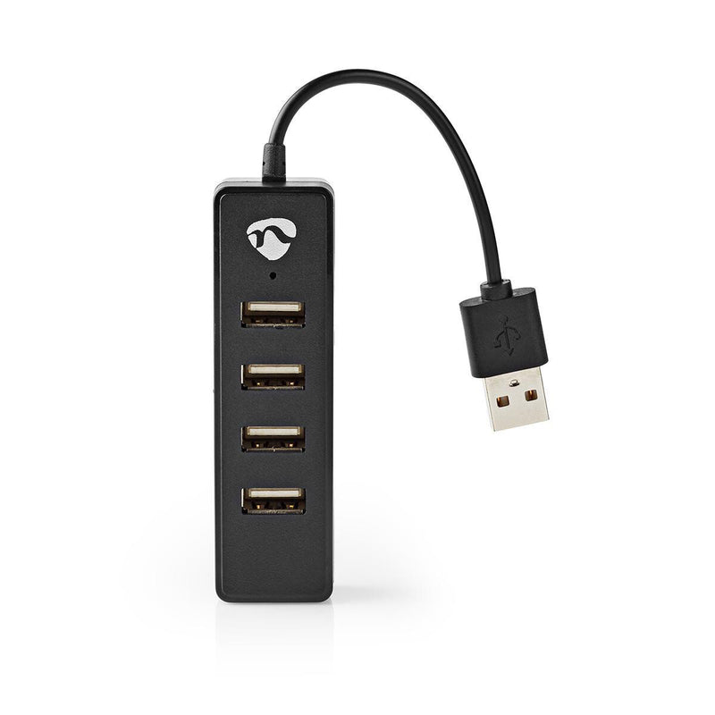 Nedis UHUBU2420BK interface hub USB 2.0 480 Mbit/s Sort