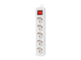 Lanberg PS1-05F-0300-W stikdåse 3 m 5 AC stikkontakt(er) Indendørs Hvid