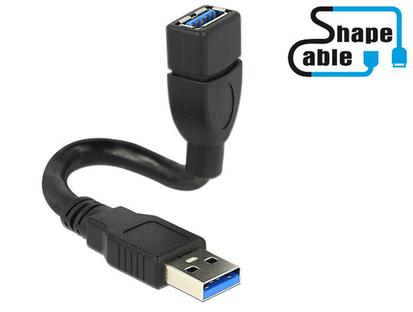 DeLOCK 0.15m 2xUSB3.0-A USB-kabel USB 3.2 Gen 1 (3.1 Gen 1) 0,15 m USB A 5 Gbit/sek. Sort