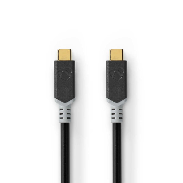 Nedis CCBW64020AT20 USB-kabel USB4 Gen 2x2 2 m USB C 20 Gbit/sek. Sort, Sølv