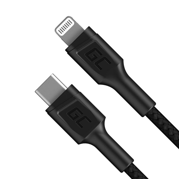Green Cell KABGC07 Lightning kabel 1 m Sort