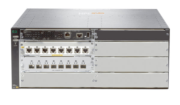 HPE Aruba Networking 5406R 8-port 1/2.5/5/10GBASE-T PoE+ / 8 port SFP+ (No PSU) v3 zl2 Switch Gigabit Ethernet (10/100/1000) Strøm over Ethernet (PoE) Sølv