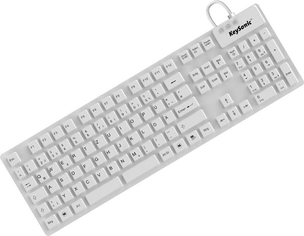 KeySonic KSK-8030 IN (DE) white tastatur Industriel USB QWERTZ Tysk Hvid