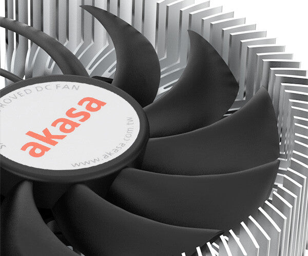 Akasa AK-CC6601EP01 Computerkølesystem Processor Køleplade/køler 7,5 cm Aluminium, Sort 1 stk