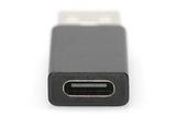 Digitus AK-300524-000-S kabel kønsskifter USB A USB-C jack Sort