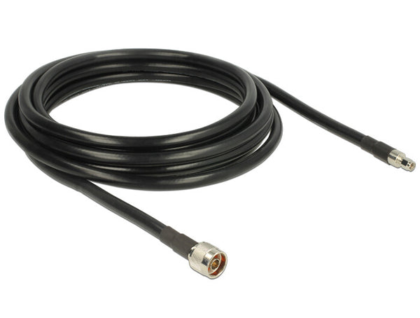 DeLOCK 5m, N/RP-SMA koaxial kabel CFD400, LLC400 Sort