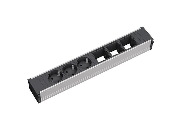 Bachmann 912.006 stikdåse 3 AC stikkontakt(er) Sort, Sølv