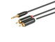 Prokord AUDIO-0028 lydkabel 3 m 3.5mm 2 x RCA Sort