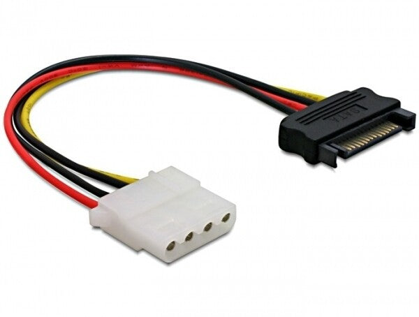 DeLOCK Power SATA/Molex Cable Sort, Rød 0,12 m