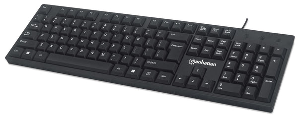 Manhattan 179324 tastatur Kontor USB QWERTZ Sort