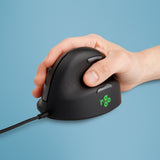 R-Go Tools Ergonomische muis R-Go HE Break met pauzesoftware, medium (handlengte 165-185mm), rechtshandig, bedraad, zwart