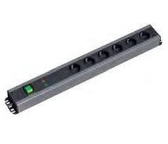Bachmann 300.012 strømforsyningsenhed (PDU) 6 AC stikkontakt(er) 2U Sort, Grå