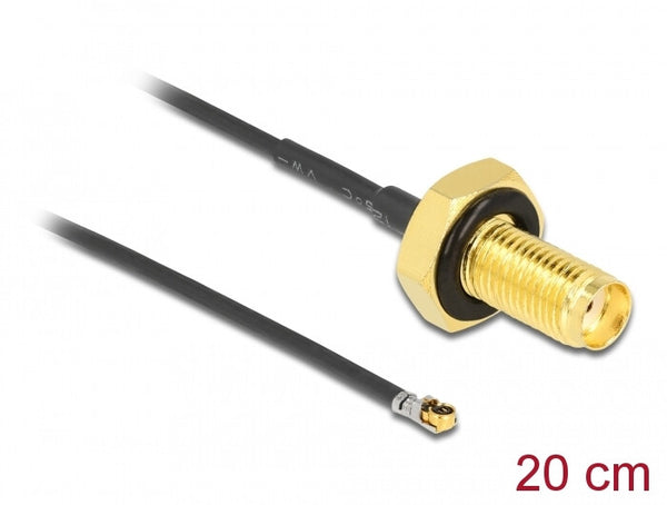 DeLOCK 12663 koaxial kabel 0,2 m SMA MHF 4L LK Sort