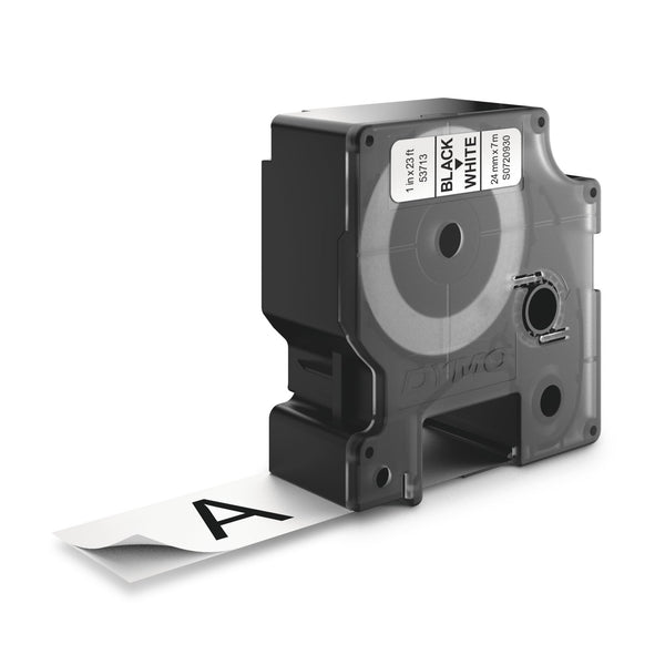 DYMO Ægte D1-etiketter | Sort tekst på hvid | 24 mm x 7 m | Selvklæbende etiketter til LabelManager-etiketprintere