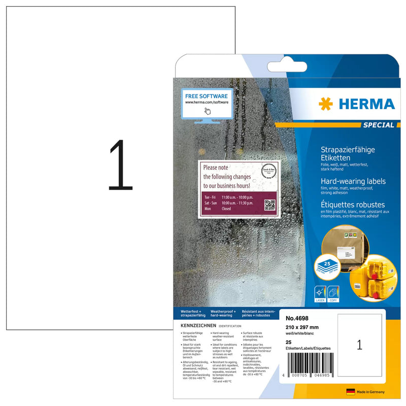 HERMA 4698 print etiket Hvid Selvklæbende printeretiket