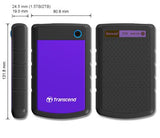 Transcend StoreJet 25H3P (USB 3.0), 2TB ekstern harddisk 5400 rpm 2.5" Micro-USB B 3.2 Gen 1 (3.1 Gen 1) Sort, Lilla