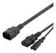 Deltaco Y-Splitter strømkabel C14 til C13+C7, 0,5m, sort