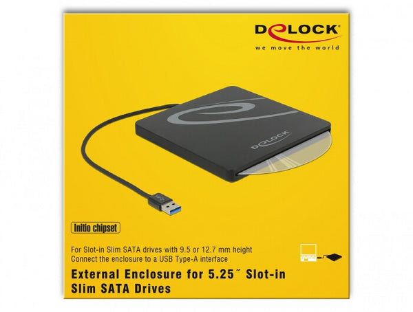 DeLOCK 42604 ODD lukning 13,3 cm (5.25") SATA III Sort