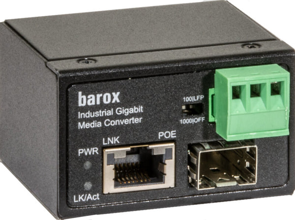 Barox PC-PMC101-GME netværksomformer til medie 1000 Mbit/s Sort