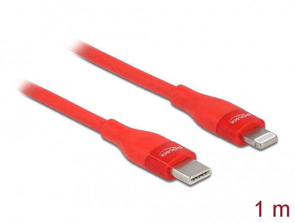 DeLOCK 86634 kabel til mobiltelefon Rød 1 m USB C Lightning