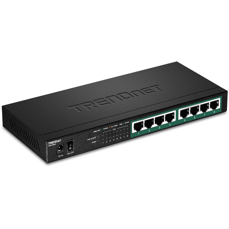Trendnet TPE-TG84 netværksswitch Ikke administreret Gigabit Ethernet (10/100/1000) Strøm over Ethernet (PoE) Sort