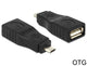 DeLOCK 65549 kabel kønsskifter Micro USB2.0-B USB2.0-A Sort