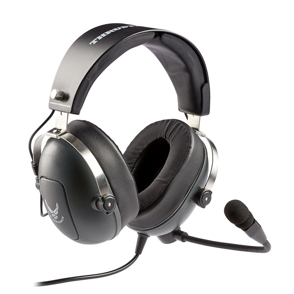 Thrustmaster T.Flight U.S. Air Force Hovedtelefoner Ledningsført Headset Luftfart/flyveledelse Sort, Grå