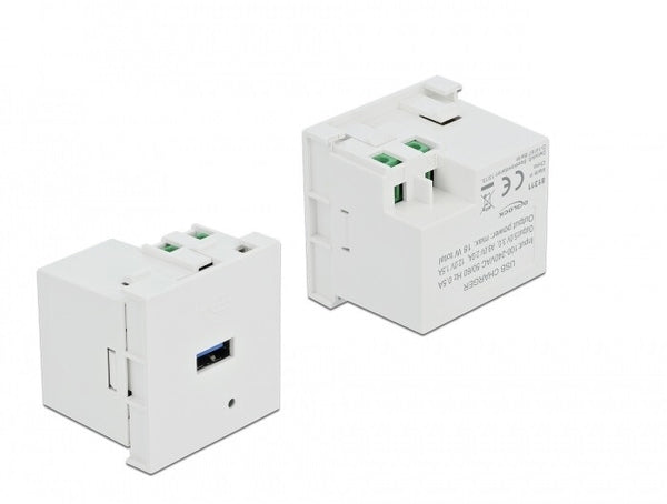 DeLOCK 81311 stikkontakt USB A Hvid