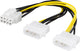 Deltaco Adapterkabel, 2xMolex 4-pin til 8-pin PCI-Express, 15cm