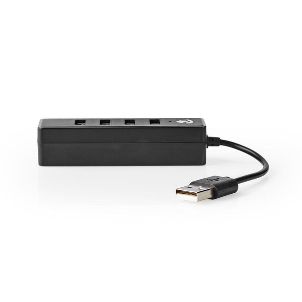 Nedis UHUBU2420BK interface hub USB 2.0 480 Mbit/s Sort