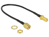 DeLOCK 88876 koaxial kabel 0,2 m RP-SMA Sort