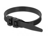 DeLOCK 18891 kabelsamler Udløselig kabelbinder Nylon Sort 10 stk