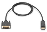 Digitus AK-340301-030-S videokabel adapter 3 m DisplayPort DVI-D Sort