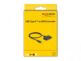 DeLOCK 63803 kabel kønsskifter USB C 22-pin SATA Sort