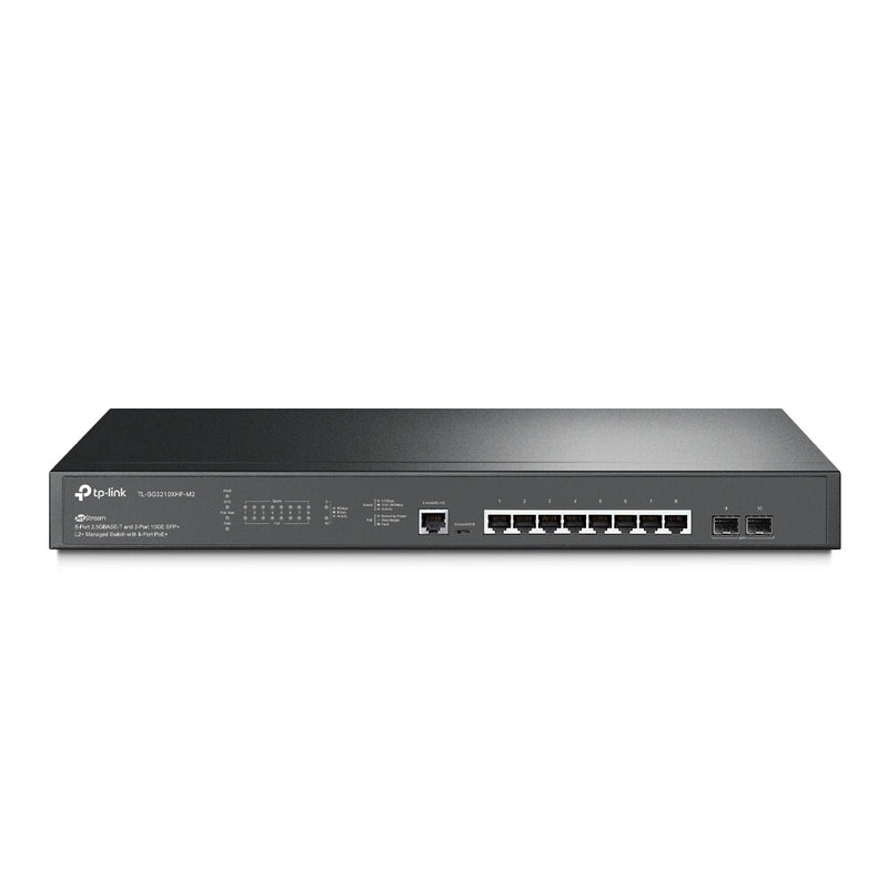 TP-Link JetStream TL-SG3210XHP-M2 netværksswitch Administreret L2+ 2.5G Ethernet (100/1000/2500) Strøm over Ethernet (PoE) 1U Sort