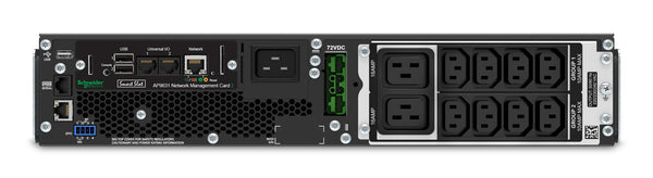 APC SRT2200RMXLI-NC UPS-enhed Dobbeltkonvertering (online) 2,2 kVA 1980 W 12 AC stikkontakt(er)
