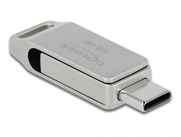 DeLOCK 54076 USB-nøgle 128 GB USB Type-A / USB Type-C 3.2 Gen 1 (3.1 Gen 1) Sølv