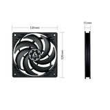 ARCTIC P12 Slim PWM PST Computerkabinet Ventilator 12 cm Sort 3 stk
