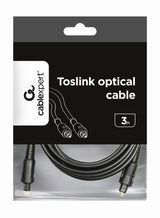 Gembird Toslink, 3m lydkabel Sort