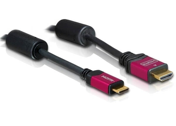 DeLOCK HDMI 1.3b to HDMI Mini Cable 3.0m HDMI-kabel 3 m HDMI Type A (Standard) HDMI Type C (Mini) Sort
