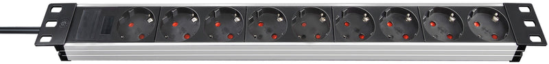 Brennenstuhl 1390007009 stikdåse 2 m 9 AC stikkontakt(er) Aluminium, Sort