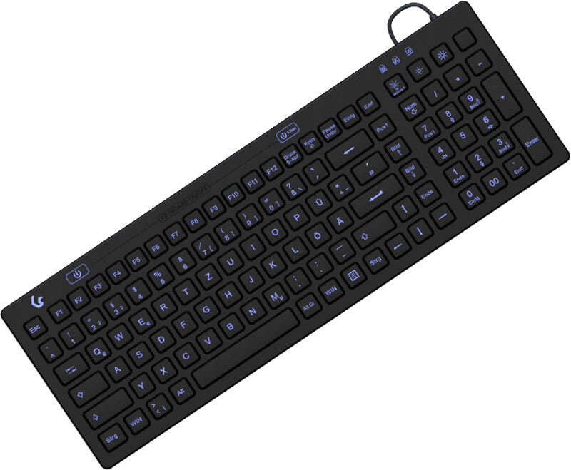KeySonic KSK-6031INEL-B (DE) tastatur Industriel USB QWERTZ Tysk Sort