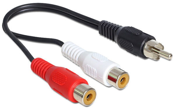 DeLOCK 84493 lydkabel 0,2 m RCA 2 x RCA Sort