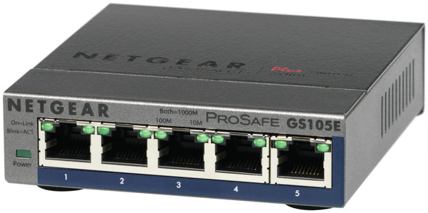 NETGEAR GS105E-200PES netværksswitch Administreret L2/L3 Gigabit Ethernet (10/100/1000) Grå