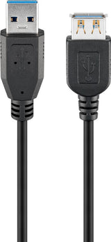 Goobay 93999 USB-kabel USB 3.2 Gen 1 (3.1 Gen 1) 3 m USB A 5 Gbit/sek. Sort
